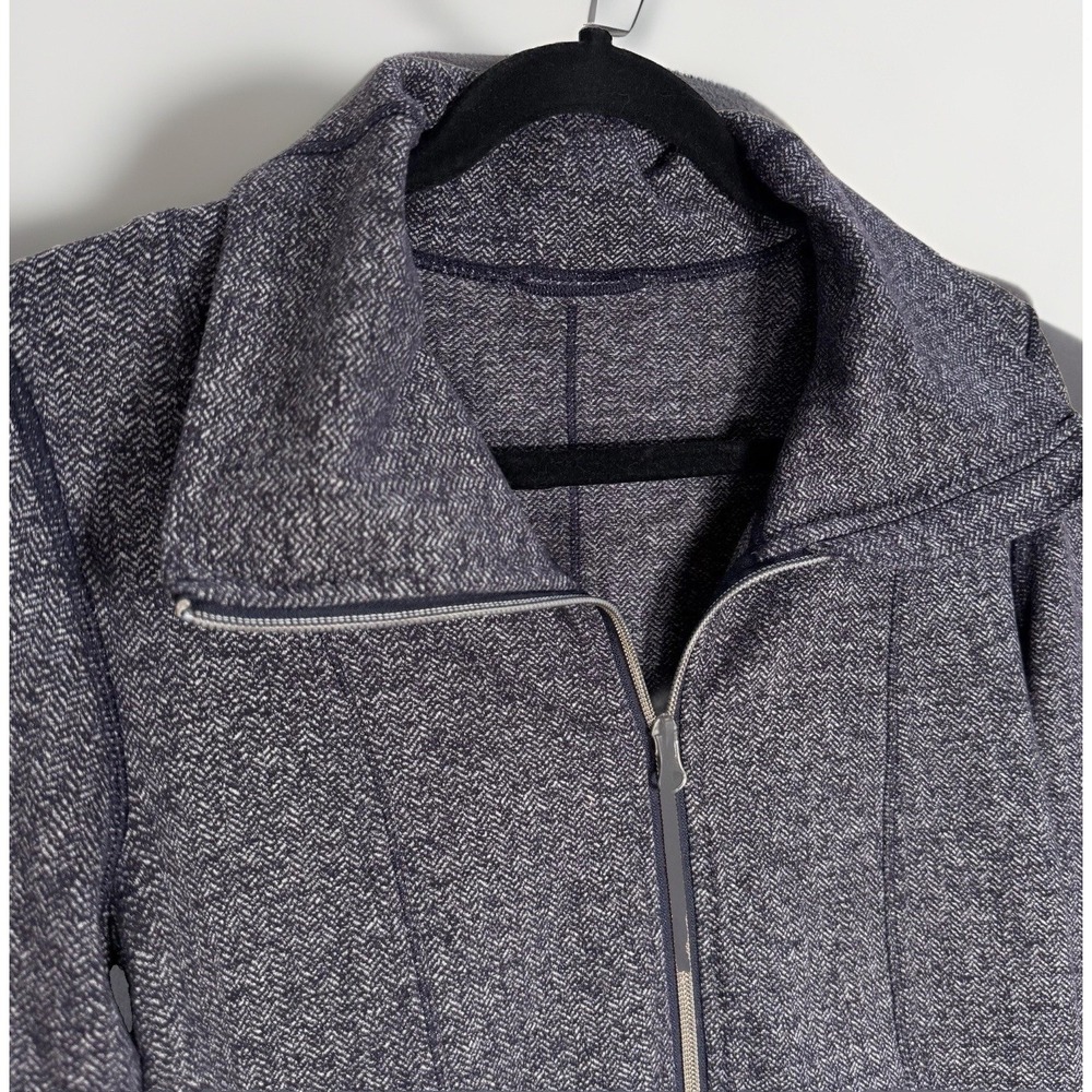 Lululemon Daily Jacket Womens Sz 6 Herringbone Black Swan Full Zip